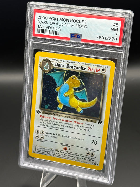 1st Edition Dark Dragonite #5 PSA 7 | This Cardboard is Shiny