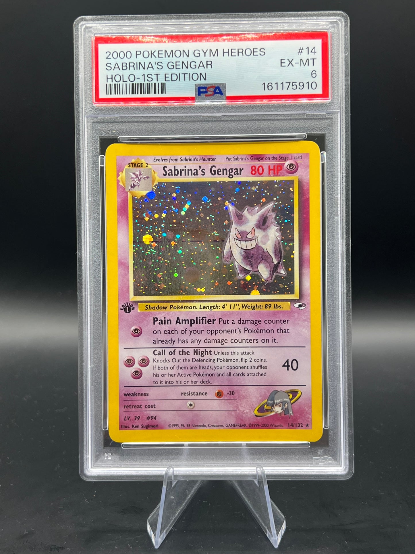 1st Edition Sabrina’s Gengar Holo Gym Heroes PSA 6 | This Cardboard Is Shiny