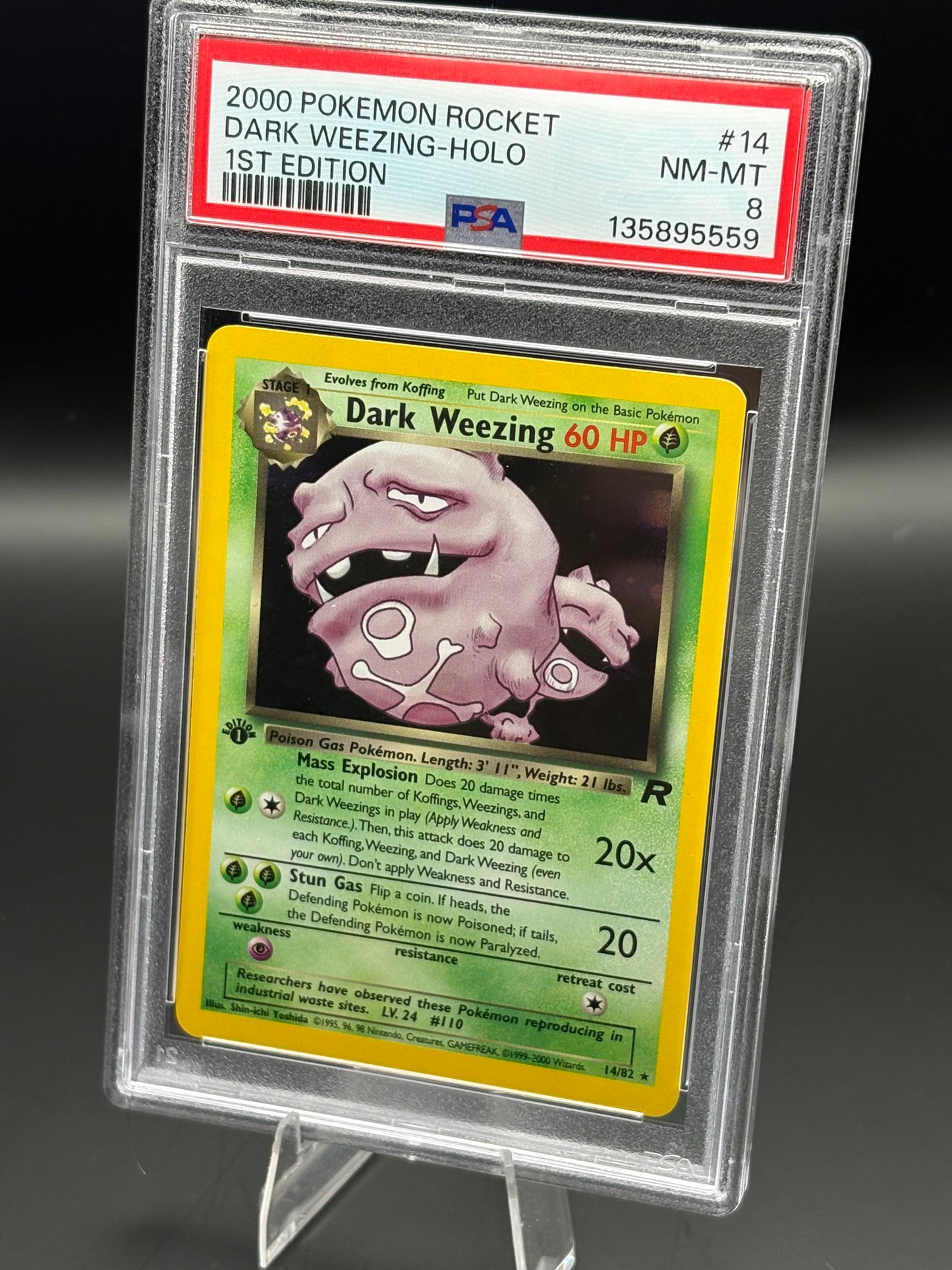 1st Edition Dark Weezing #14 PSA 8 | This Cardboard is Shiny