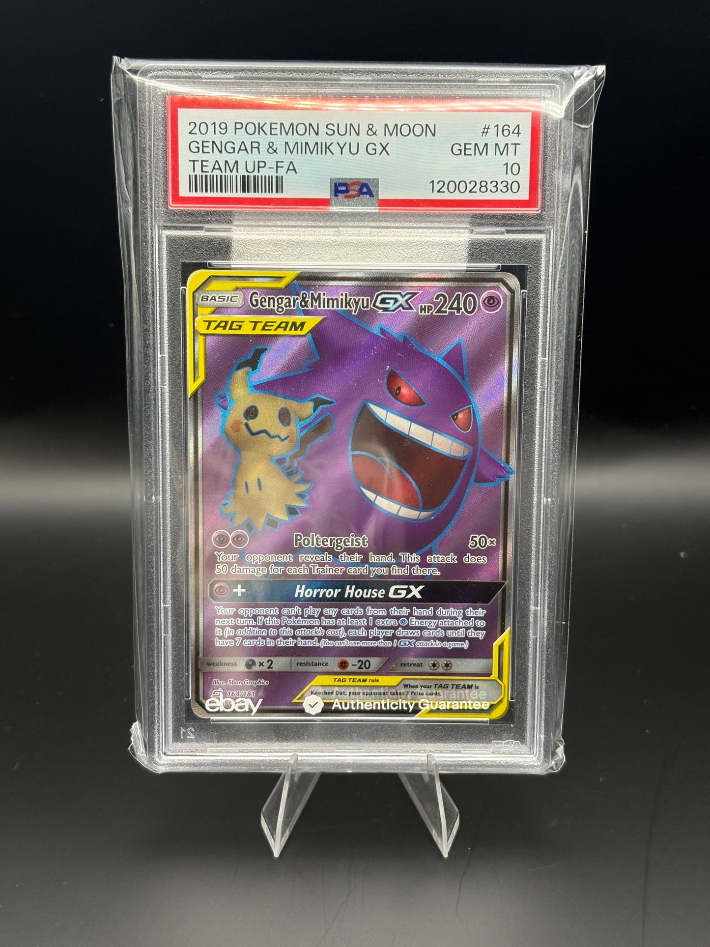 Gengar & Mimikyu GX Full Art 161/181 - Sun & Moon Team Up PSA 10 | This Cardboard Is Shiny