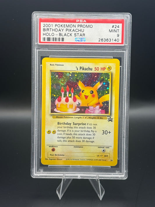 Black Star Promo 🎂 Pikachu #24 PSA 9 Killer 🌀 | This Cardboard is Shiny