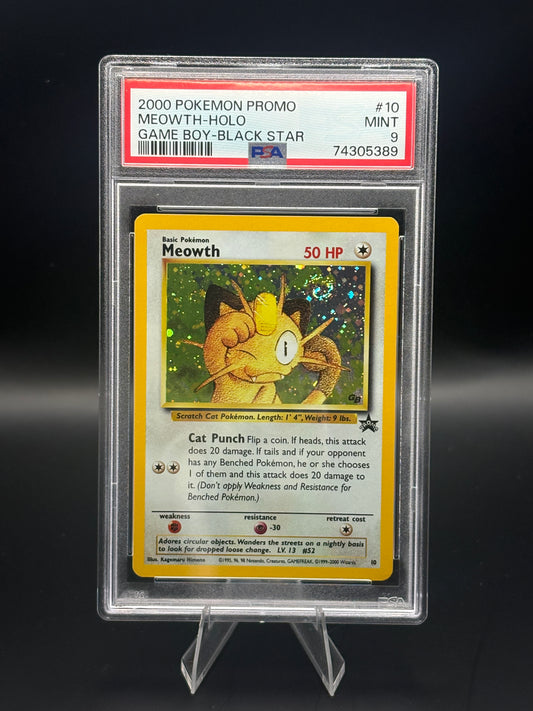 Black Star Promo Meowth #10 PSA 9 Killer 🌀 | This Cardboard is Shiny