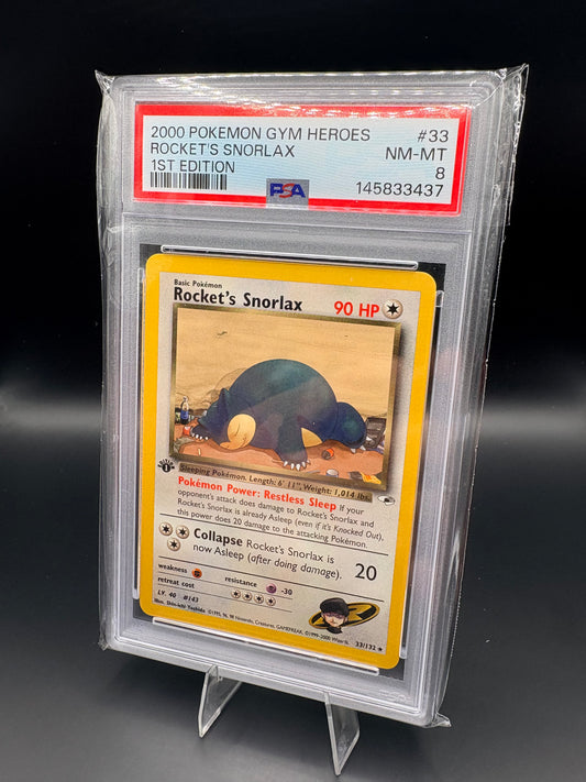 Team Rocket's Snorlax 33 1st Edition PSA 8 | This Cardboard is Shiny