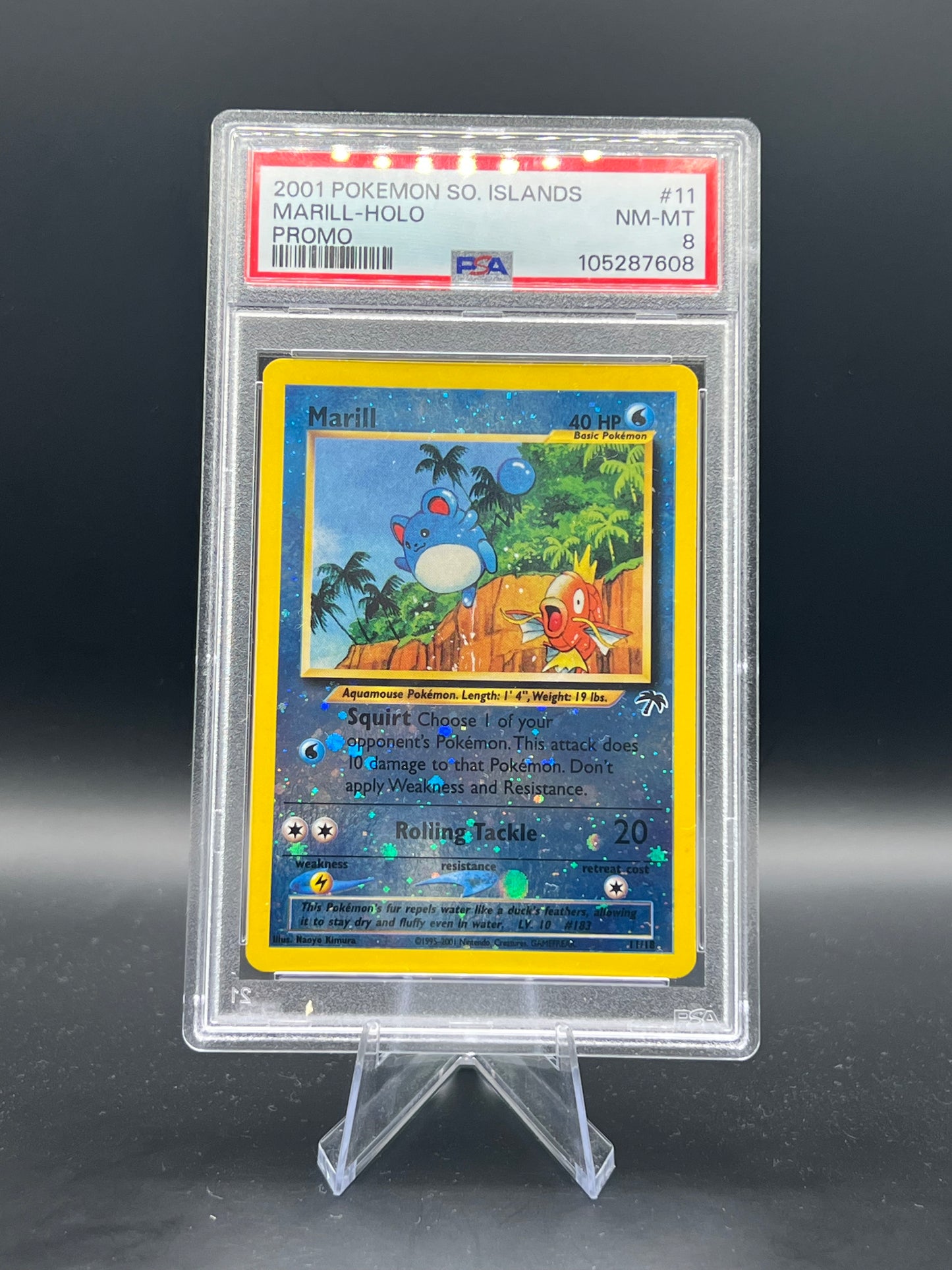 Southern Islands Marill Reverse Holo PSA 8