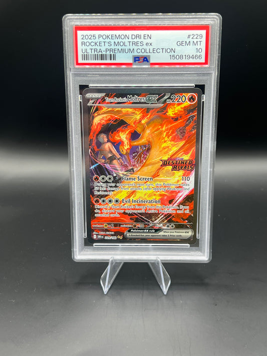 Team Rocket's Moltres ex Stamped #229 Ultra-Premium Collection PSA 10